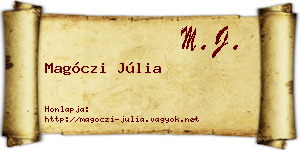 Magóczi Júlia névjegykártya